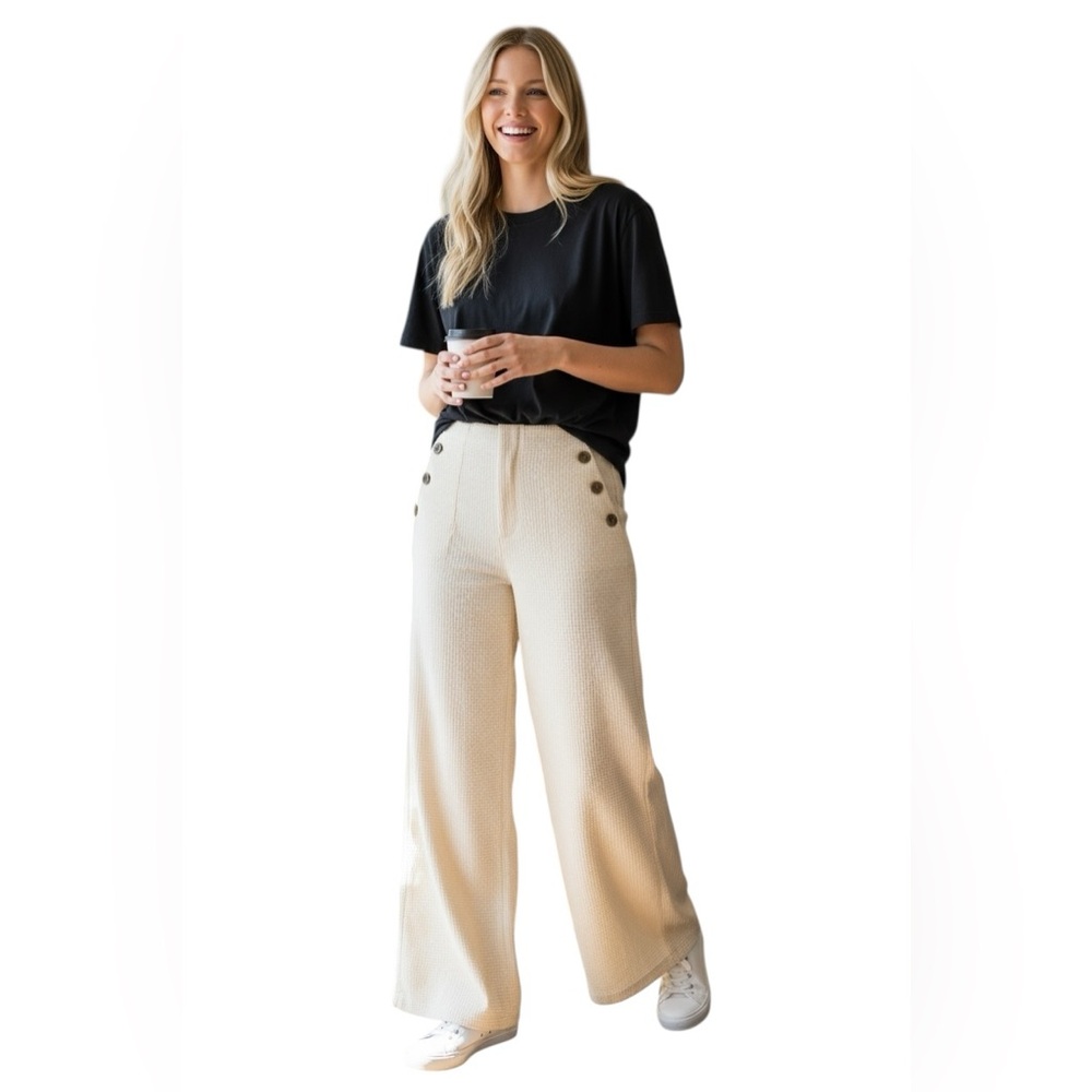 Bohme denim wide-Leg Pants with Button Detail